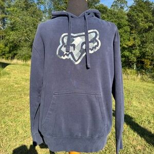 Vintage Fox Racing Navy Size XL Hoodie Sweatshirt Pullover